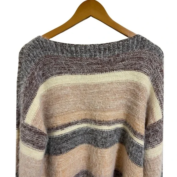 BKE Striped Fuzzy Knit Sweater Earthy Rustic Southwestern Boho Cottagecore Small - Picture 10 of 11